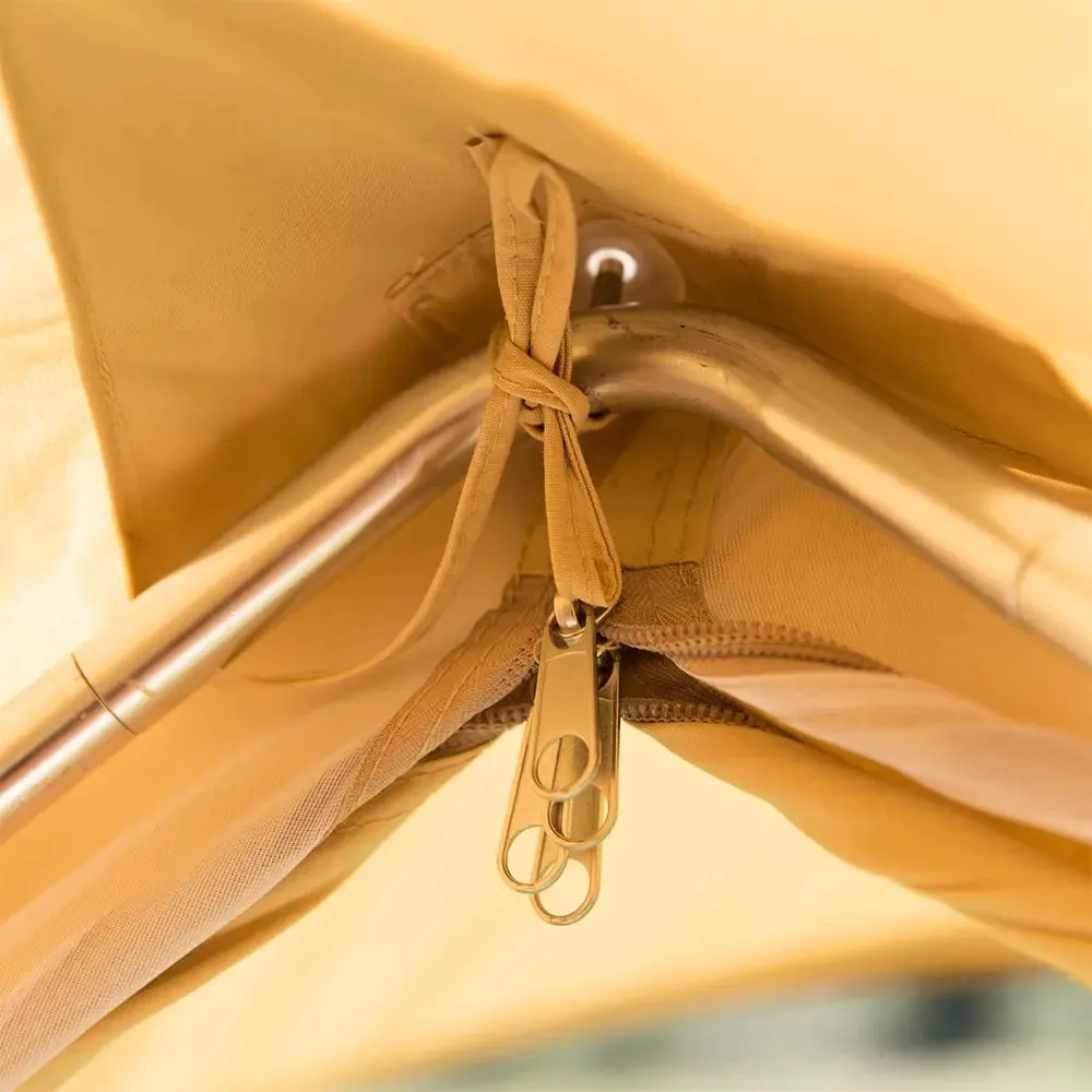 5M Classic Bell Tent 100% Cotton 285GSM Double Door - Coffee - Imagen 8