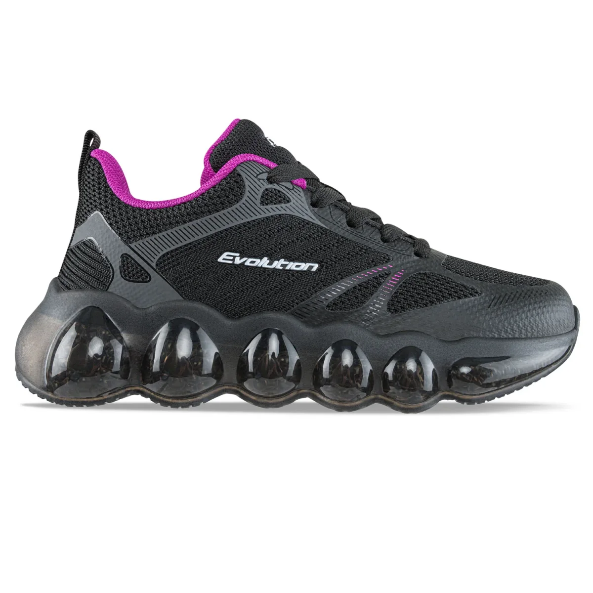 Tenis Running Sitalo Negro-Fucsia Croydon para Niña - Imagen 3