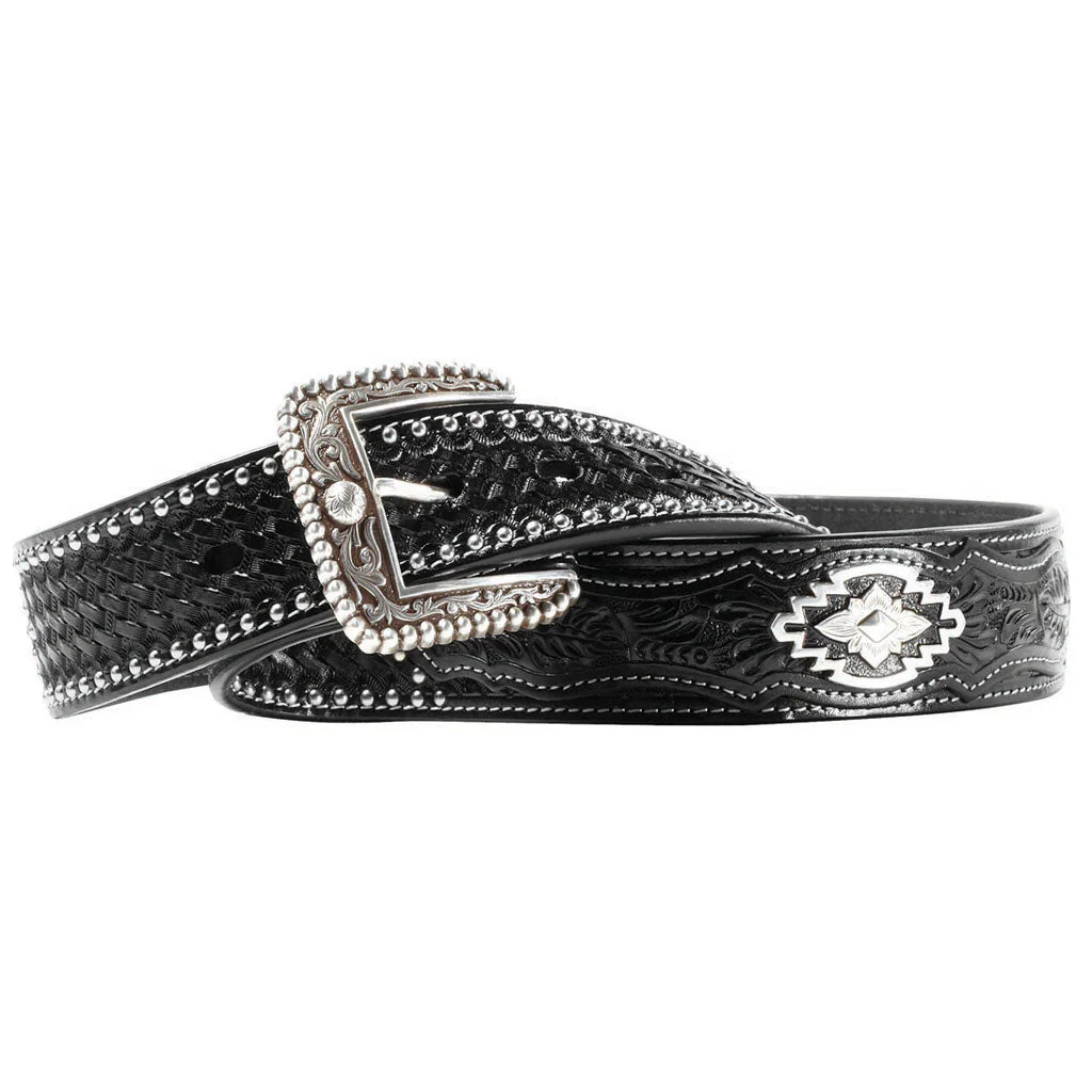 Cinto Ariat Mod A10009382 Color Negro con Conchos - Imagen 2
