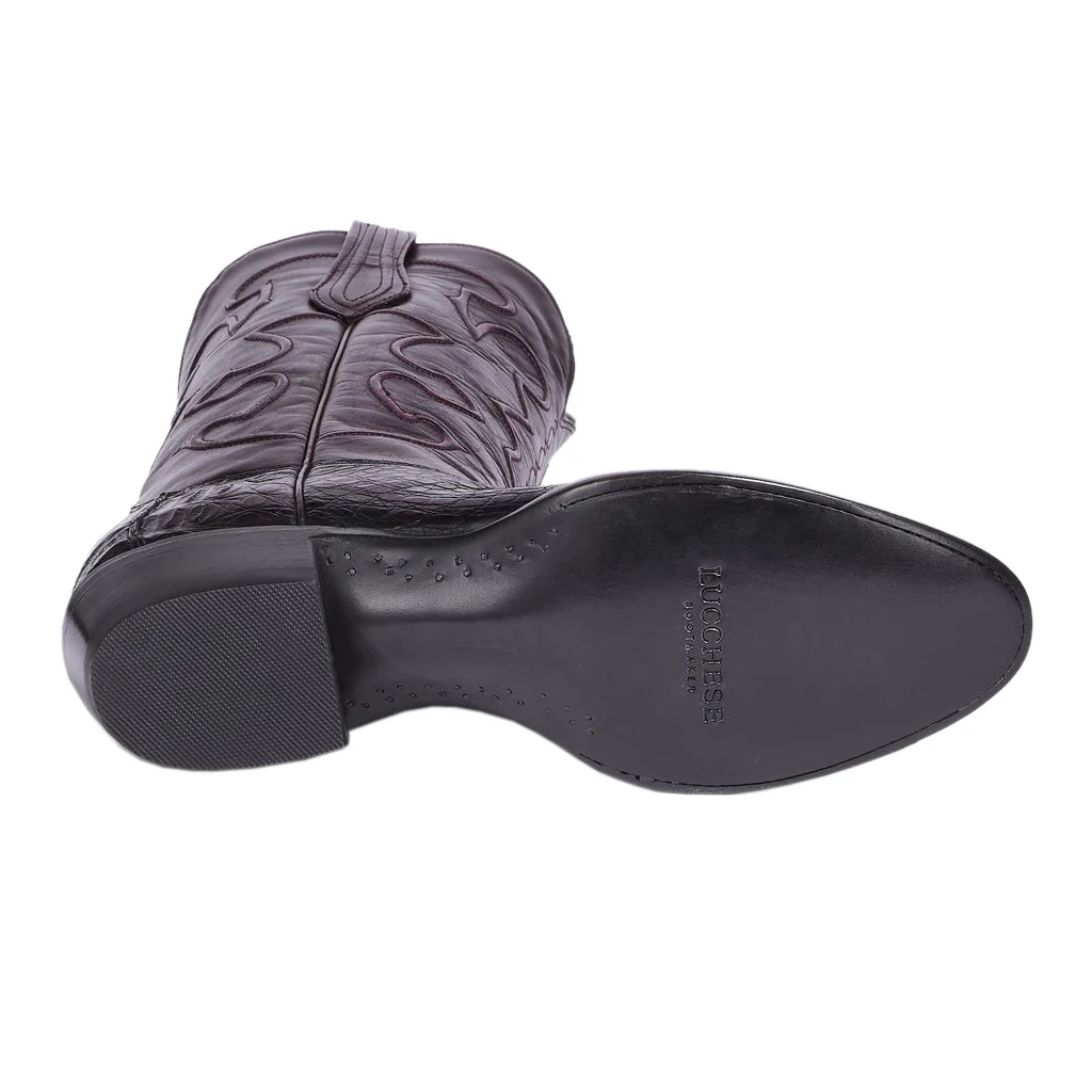 Botas Lucchese Charles M1637.R4 Black Cherry Caiman - Imagen 6