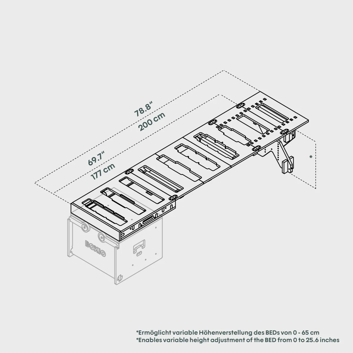 BOXIO CAMA RACK M I Cama modular de camping - Imagen 5