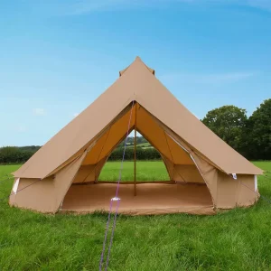 5M Classic Bell Tent 100% Cotton 285GSM Double Door - Coffee