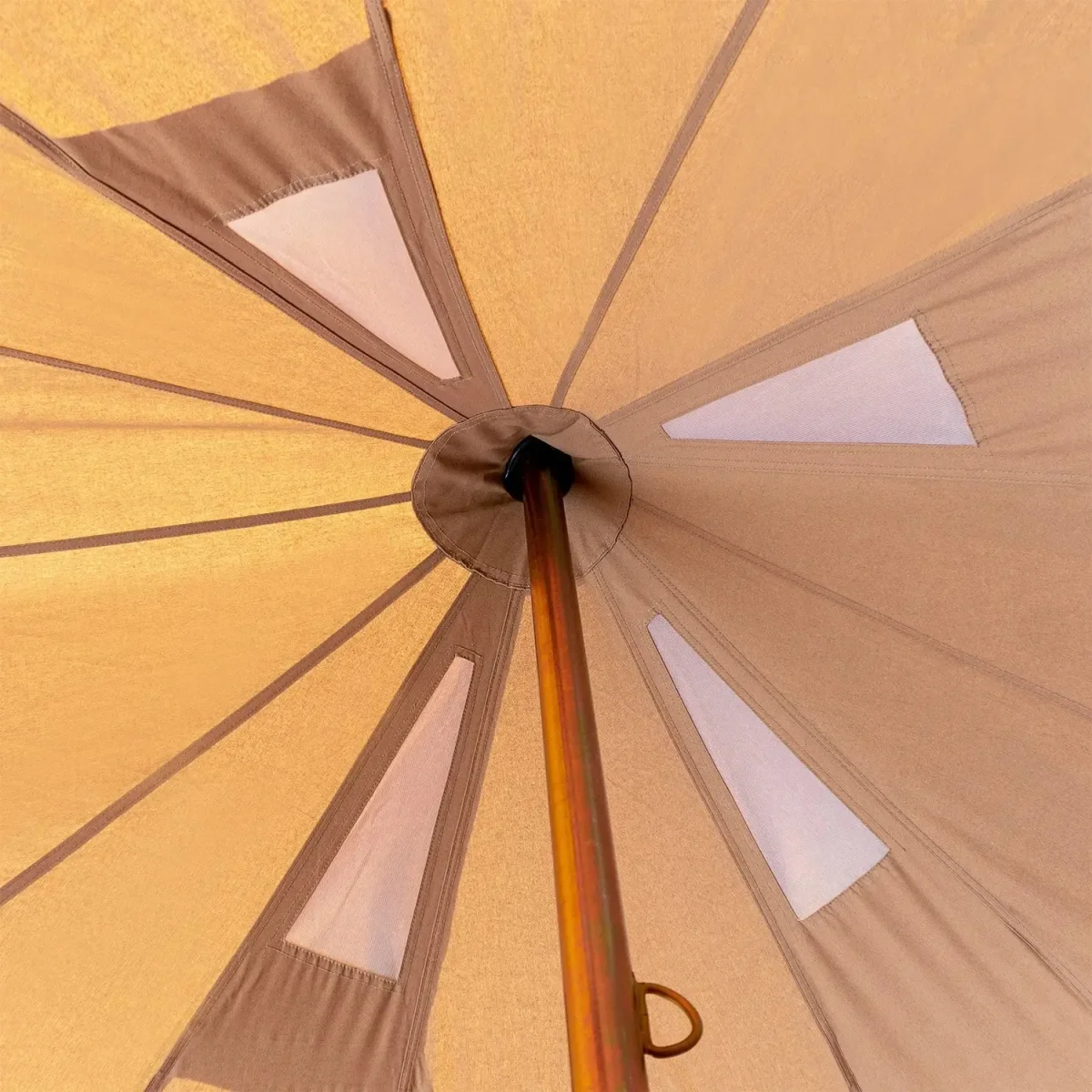 5M Classic Bell Tent 100% Cotton 285GSM Double Door - Coffee - Imagen 3