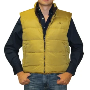 Chaleco Doble Vista De Pluma De Ganso Resistol Choco/Beige