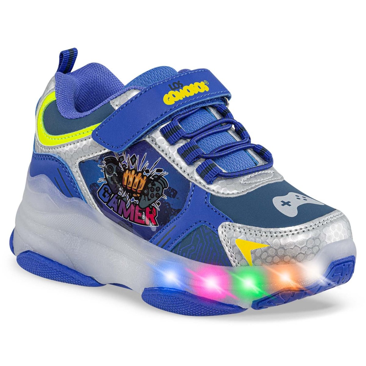 Tenis Patines Luces Tordo Azul-Plata Los Gomosos para Niño - Imagen 2
