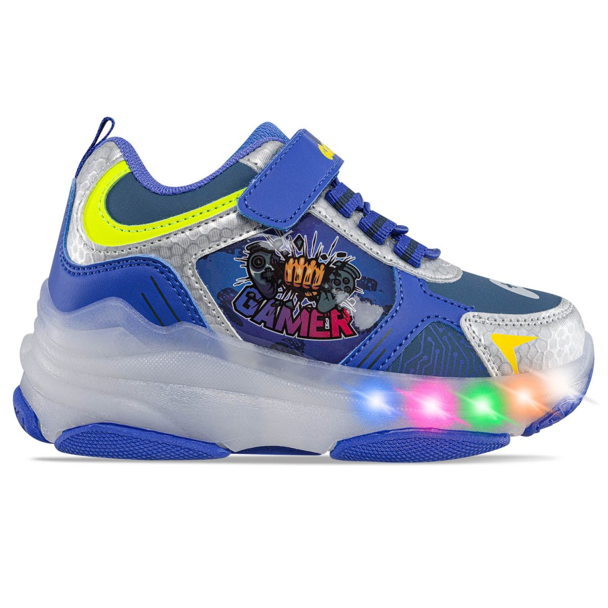 Tenis Patines Luces Tordo Azul-Plata Los Gomosos para Niño - Imagen 3