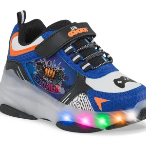 Tenis Patines Luces Tordo Negro-Azul Los Gomosos para Niño