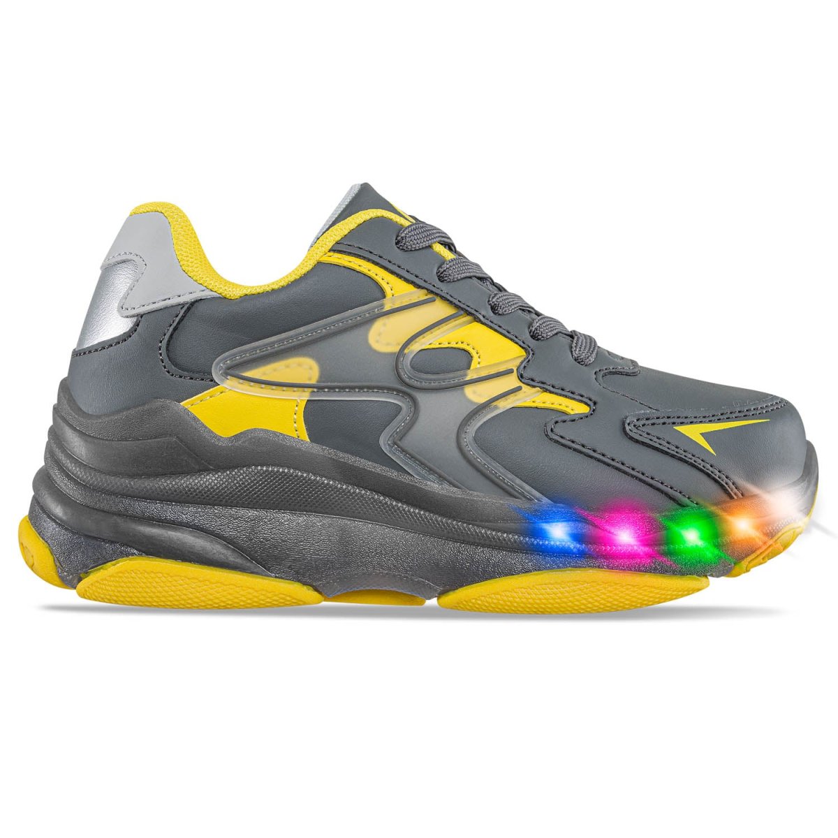 Tenis Patines Luces Yert Gris Osc Los Gomosos para Niño - Imagen 3