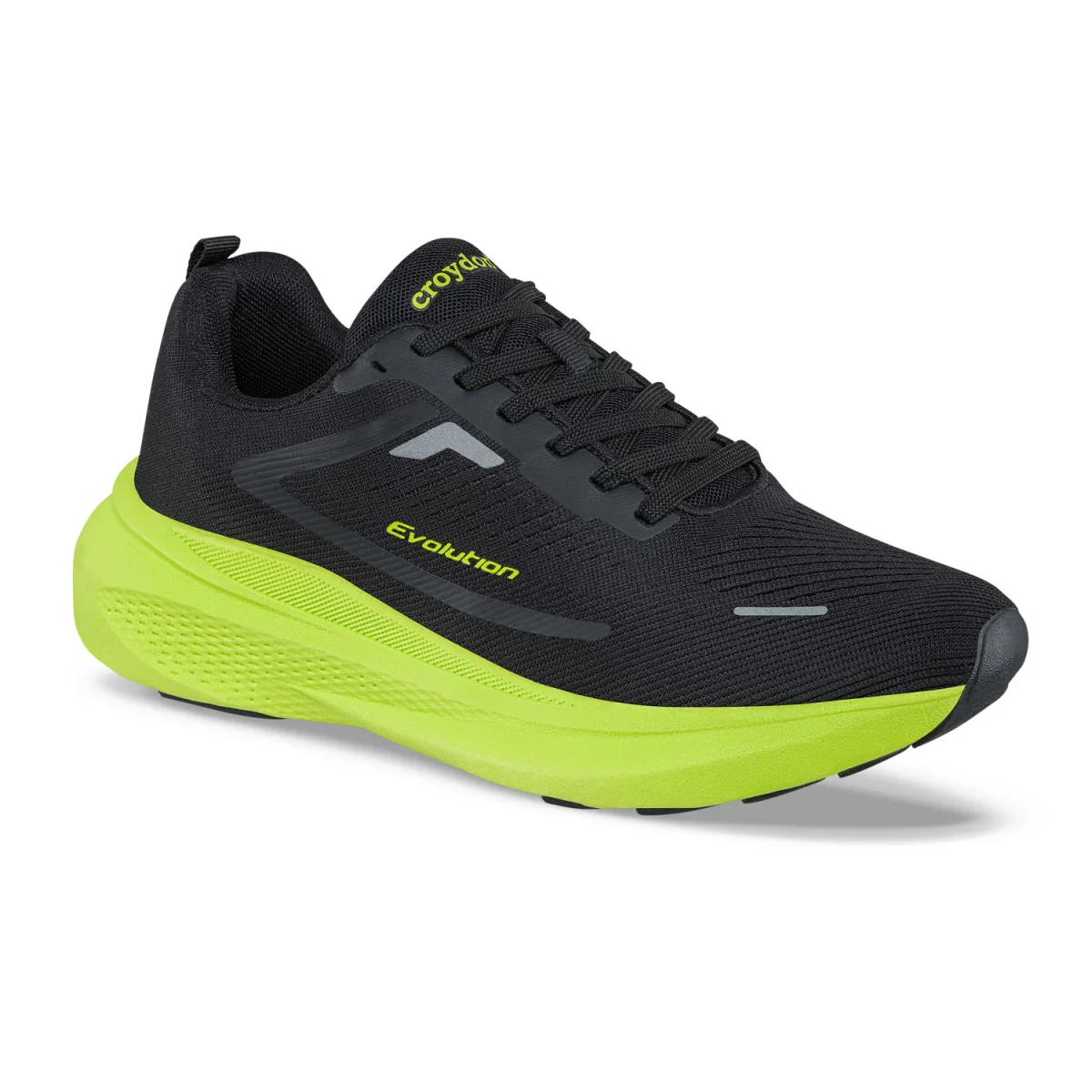 Tenis Running Kione Negro-Verde Croydon para Hombre - Imagen 2