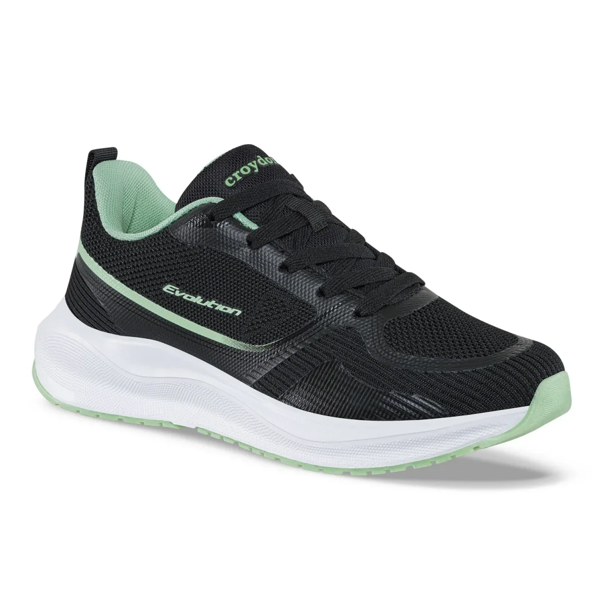 Tenis Running Lorlix Negro-Verde Croydon para Mujer - Imagen 2