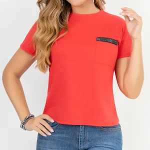 Blusa Francia Rojo Croydon para Mujer