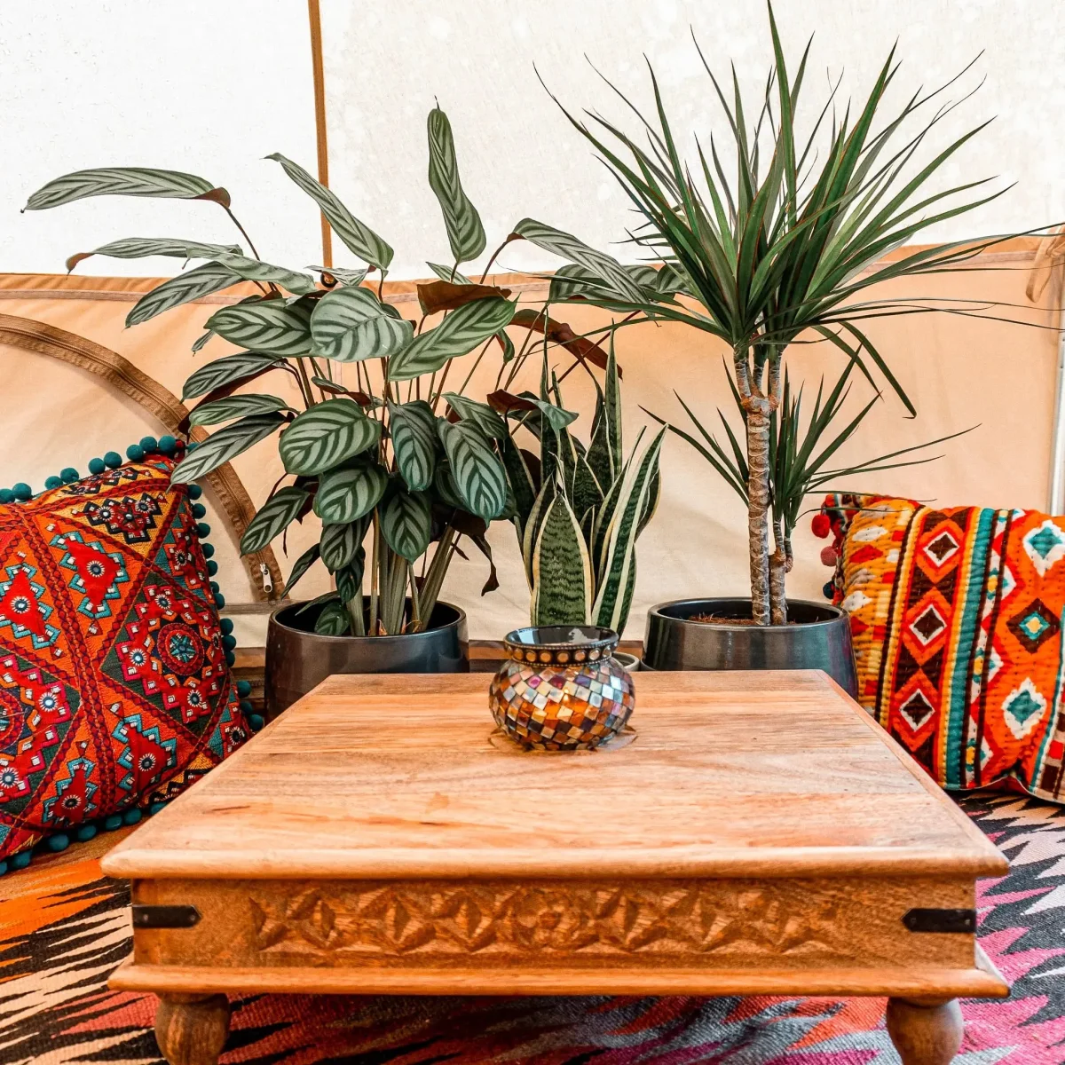 Hand Painted Square Bajot Table - Imagen 9